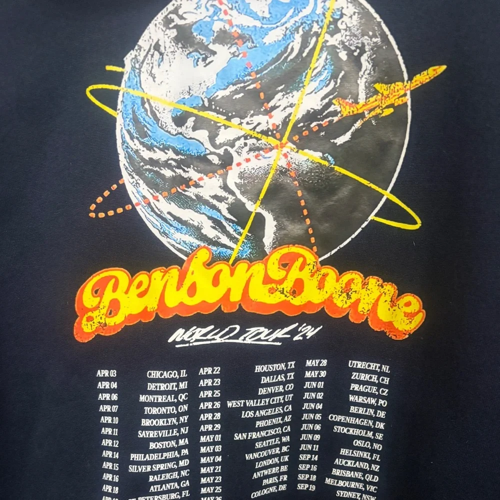 Great condition XL Benson Boone Tour 2024 Navy Hoodie. Fireworks & Rollerblades - Picture 5 of 7